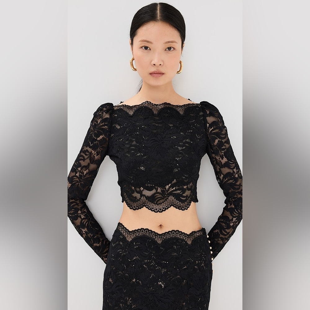 Paco Rabanne Black Floral Lace Matching Set - Picture 2 of 3